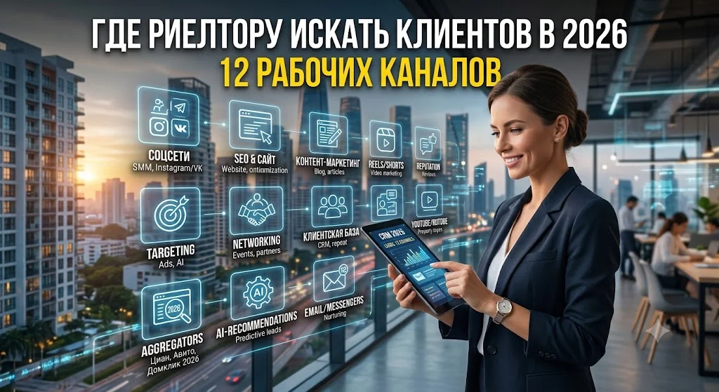 Где риелтору искать клиентов в 2026: 12 рабочих каналов