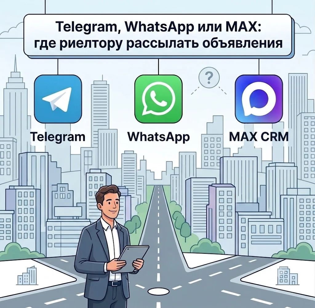 Telegram, WhatsApp или MAX: где риелтору рассылать объявления
