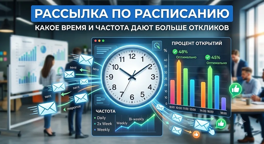 Рассылка по расписанию: какое время и частота дают больше откликов